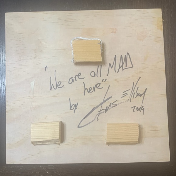 Alice in Wonderland Mad Hatter & Dormouse  Artwork on Wood - We’re All Mad Here - Picture 2 of 10